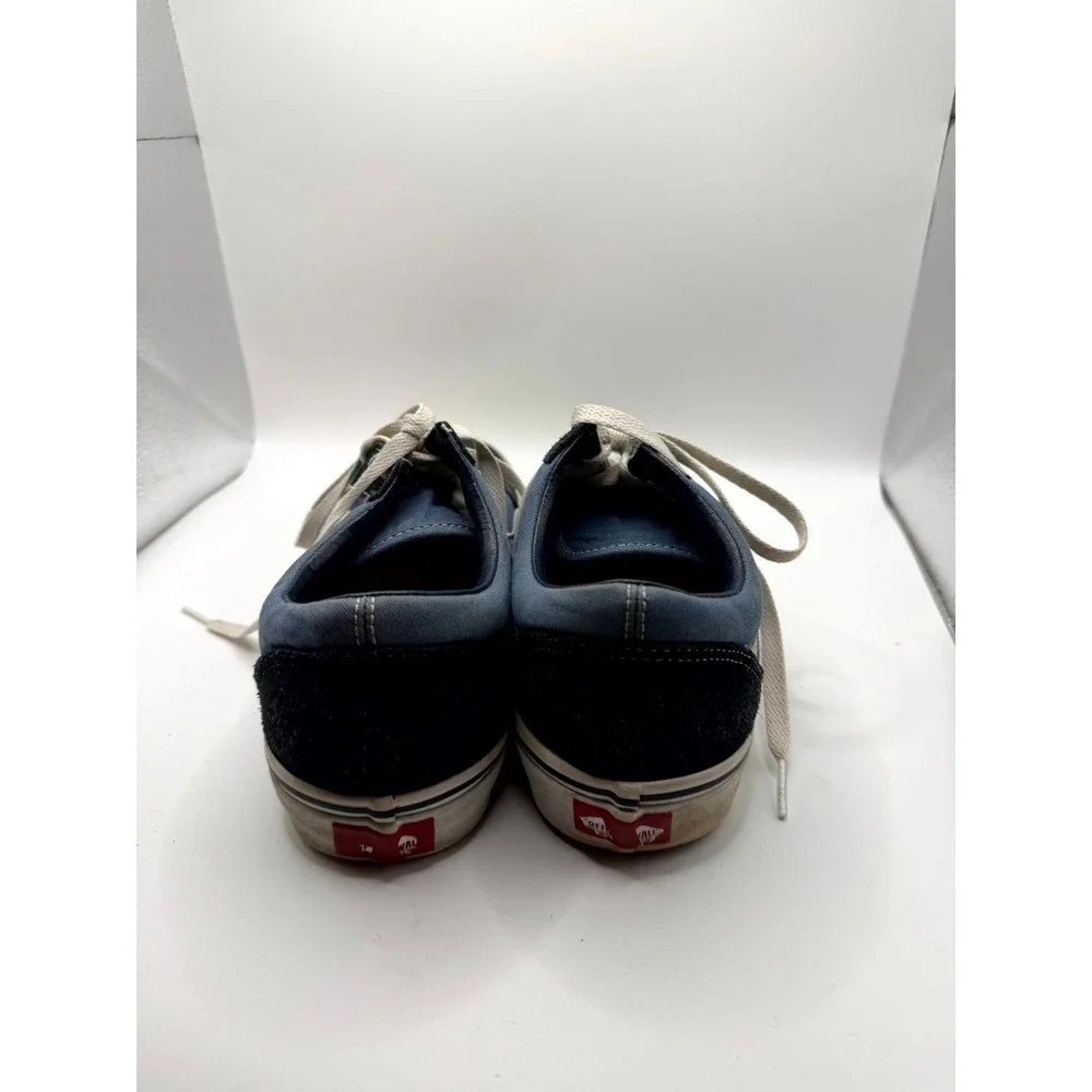 VANS Old Skool Mens 9 Sneakers Navy Canvas Low Top Lace Up Skateboard‎ Shoes